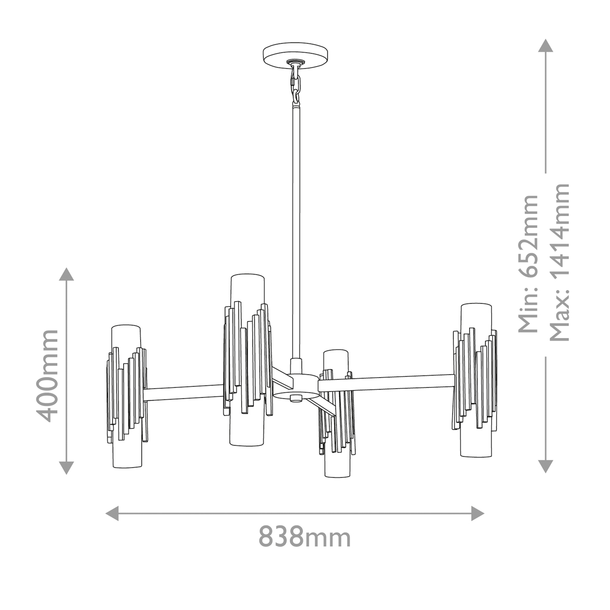 Люстра цвета латунь с 4-мя матовыми цилиндрическими плафонами Elstead Lighting в Москве