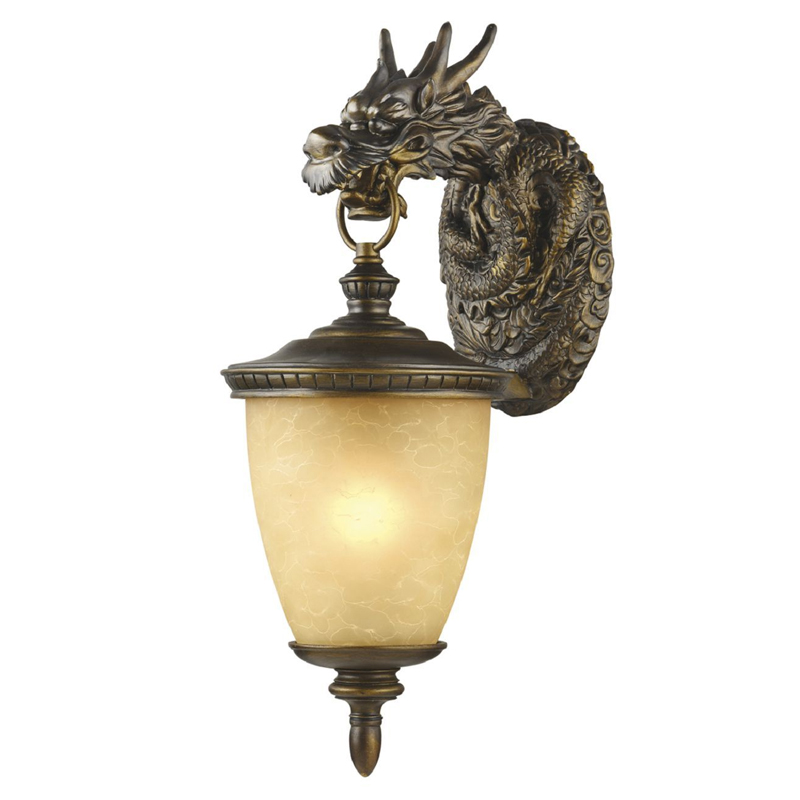 

Золотисто-коричневый уличный светильник с головой дракона ANIMAL LANTERN