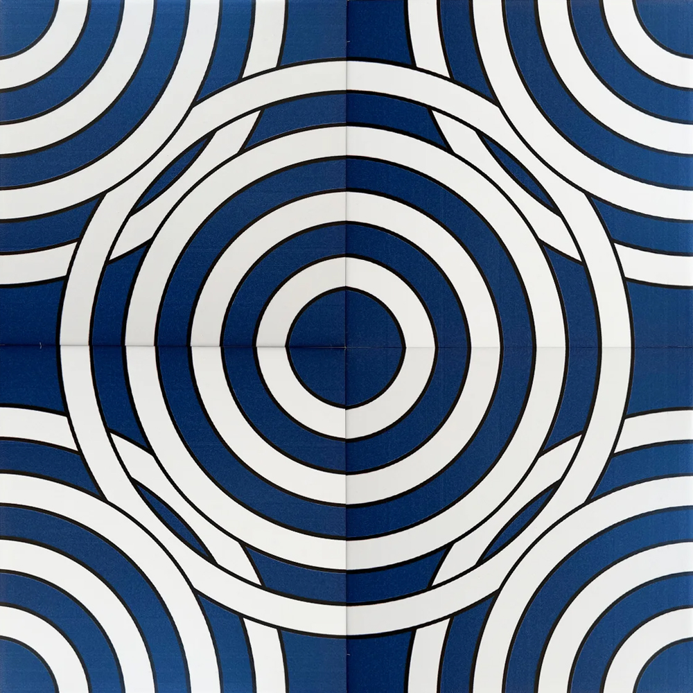 

Дизайнерская плитка с узором Круги синяя