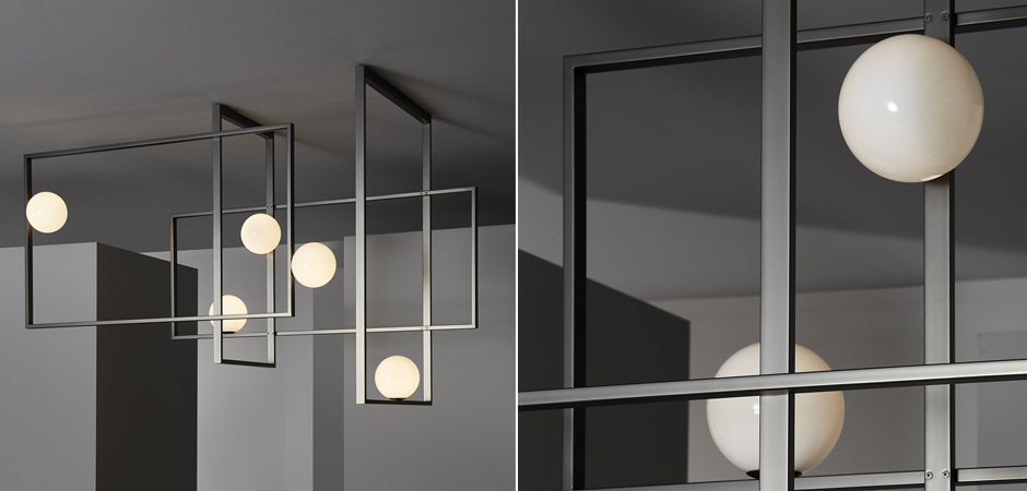 Люстра Mondrian Glass Venicem Ceiling Lamp graphite Люстра Mondrian Glass Venicem Ceiling Lamp graphite - Loft-Concept в Москве