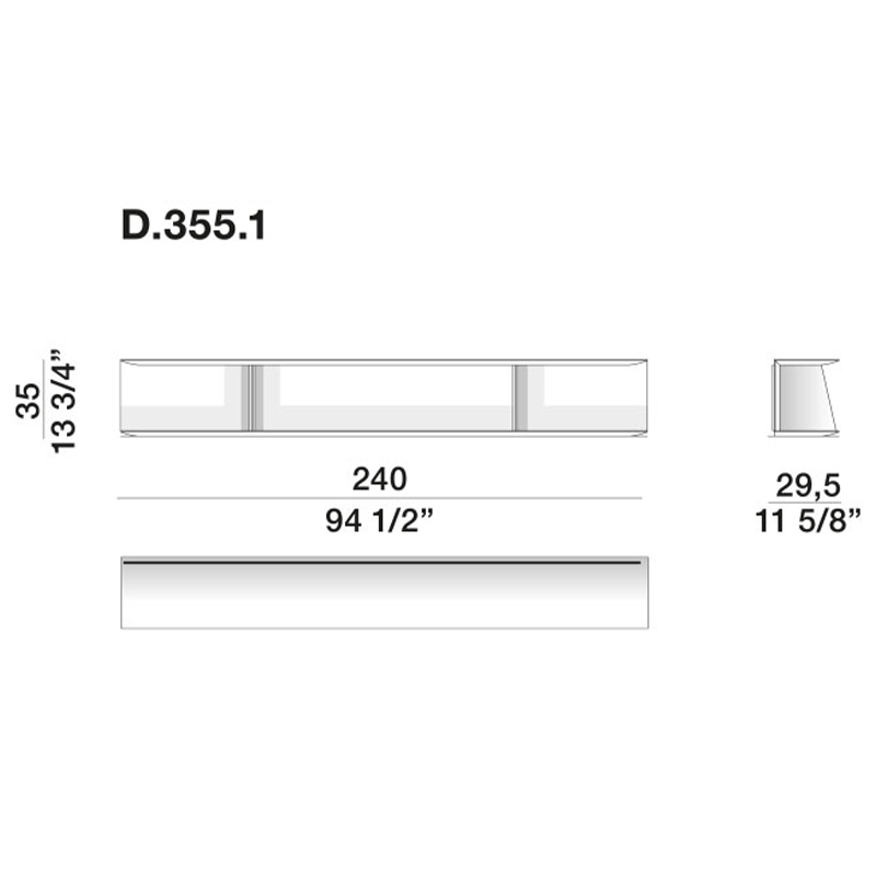 Дизайнерская подвесная полка Gio Ponti D.355.1 - D.355.2 Hanging Bookcase в Москве