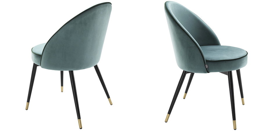Комплект из двух стульев Eichholtz Dining Chair Cooper set of 2 turquoise - фото