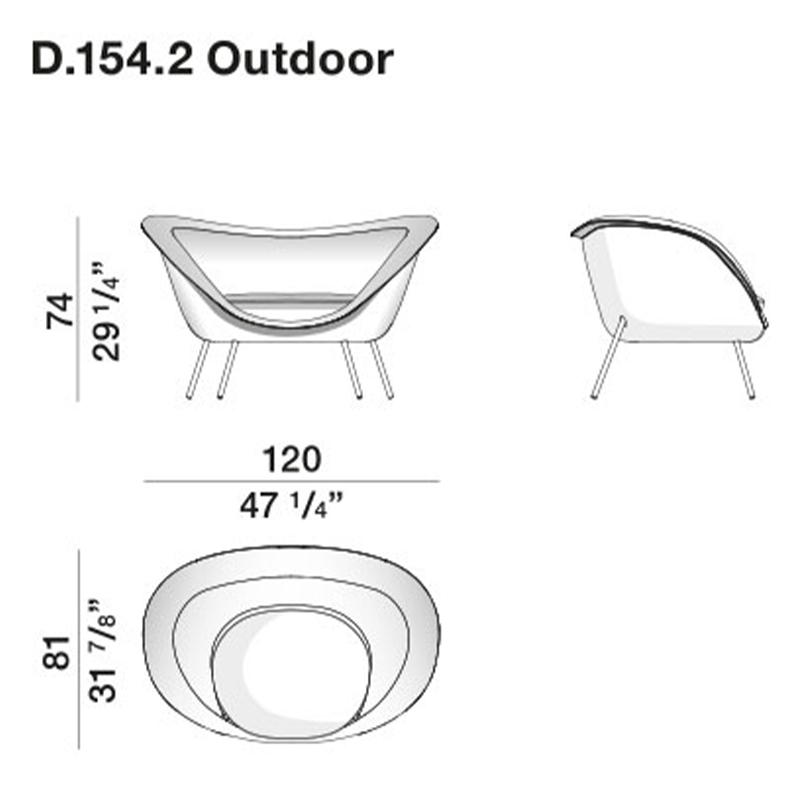 Дизайнерское уличное кресло Gio Ponti D.154.2 Armchair в Москве