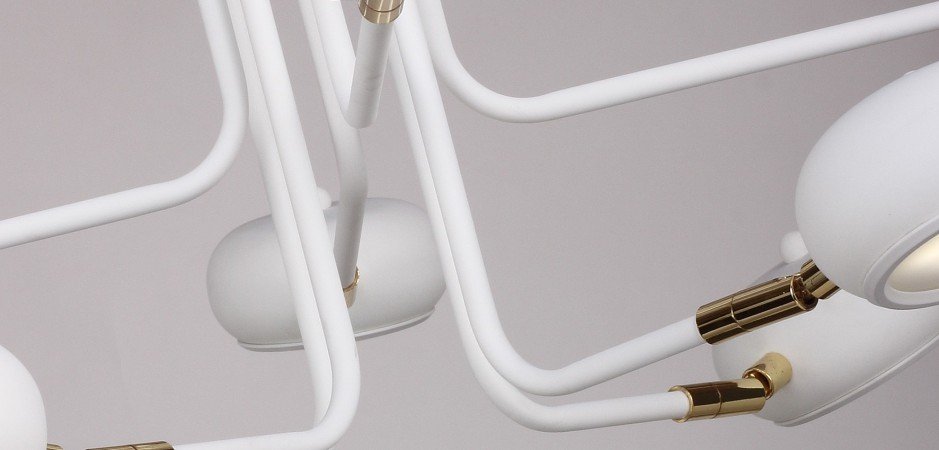 Люстра Curved Stix Chandelier 6 White - Loft-Concept в Москве