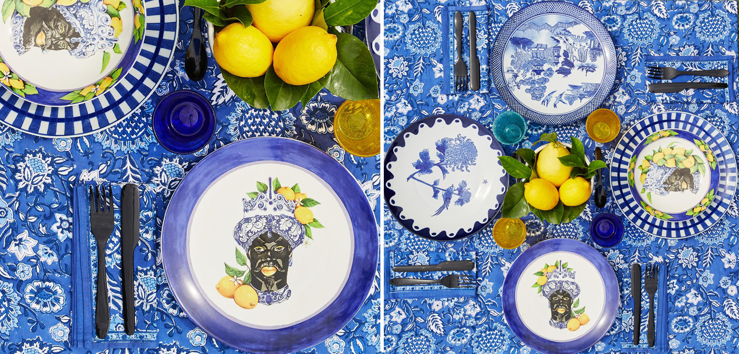 Тарелка Abhika SOUP PLATE MORO HEAD D 22,5 Blue - фото