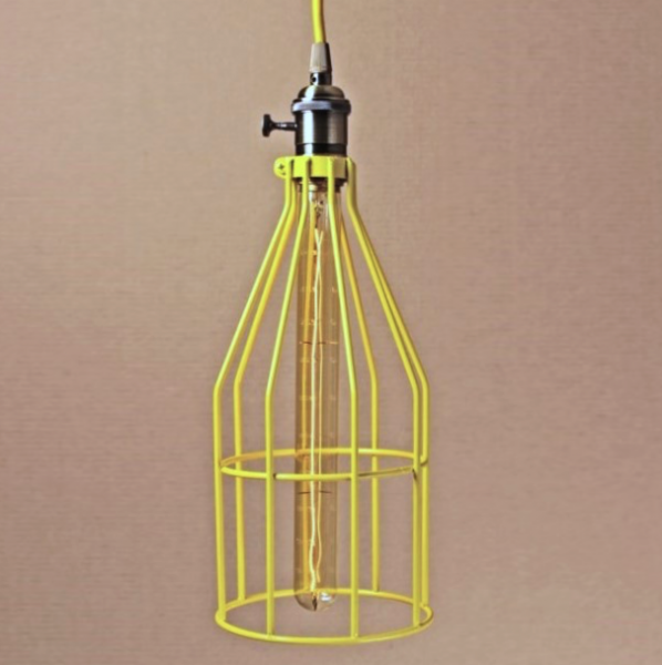   Wire Cage Pendant Twix Yellow    | Loft Concept 