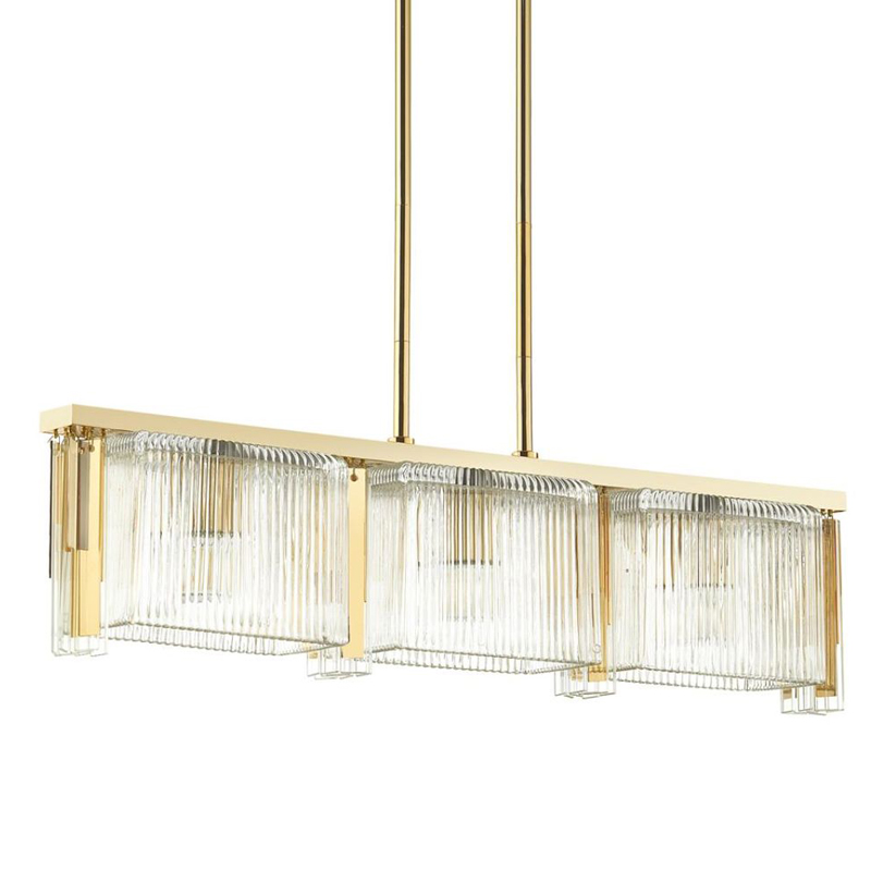  Madelen Gold Linear Chandelier    (Transparent)   | Loft Concept 