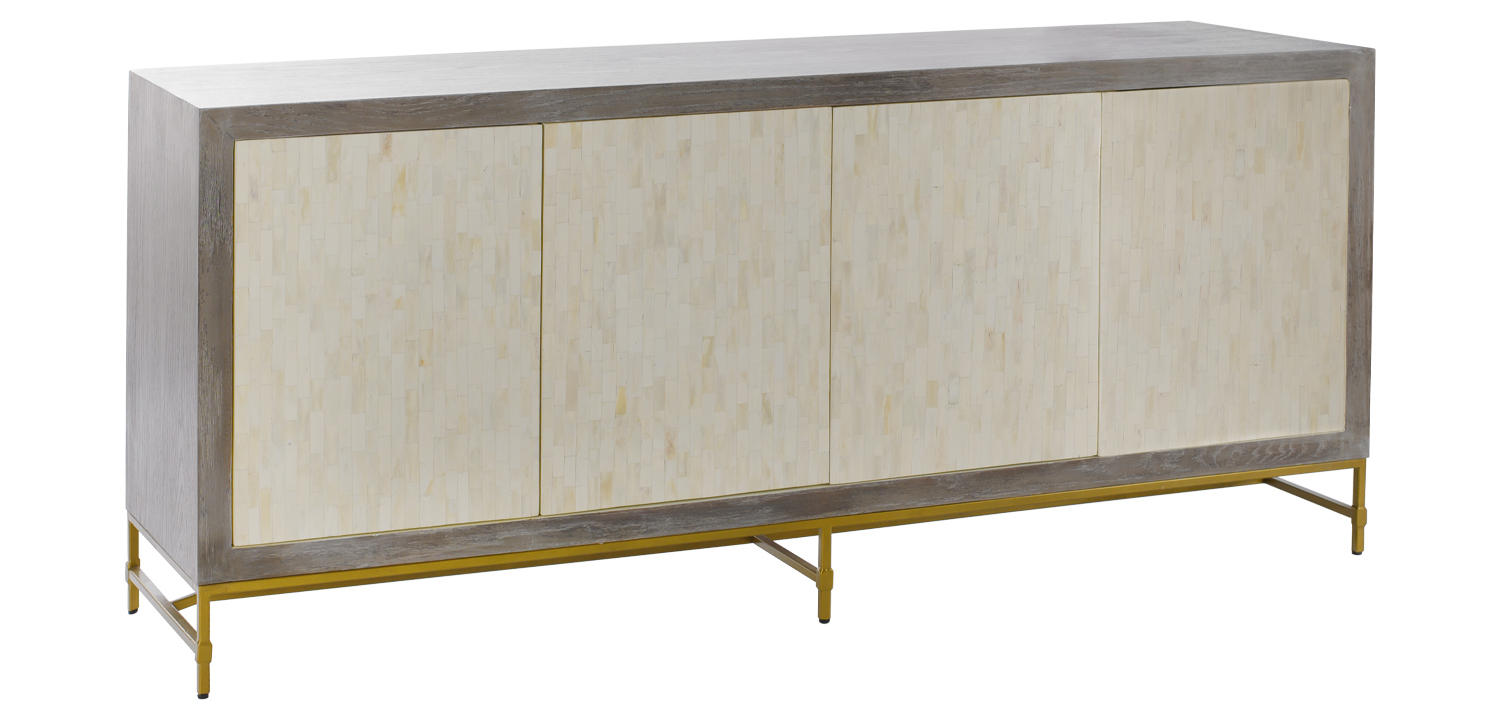 Комод с 4-мя дверцами инкрустированными костью Bone Inlay 4 Drawers - фото