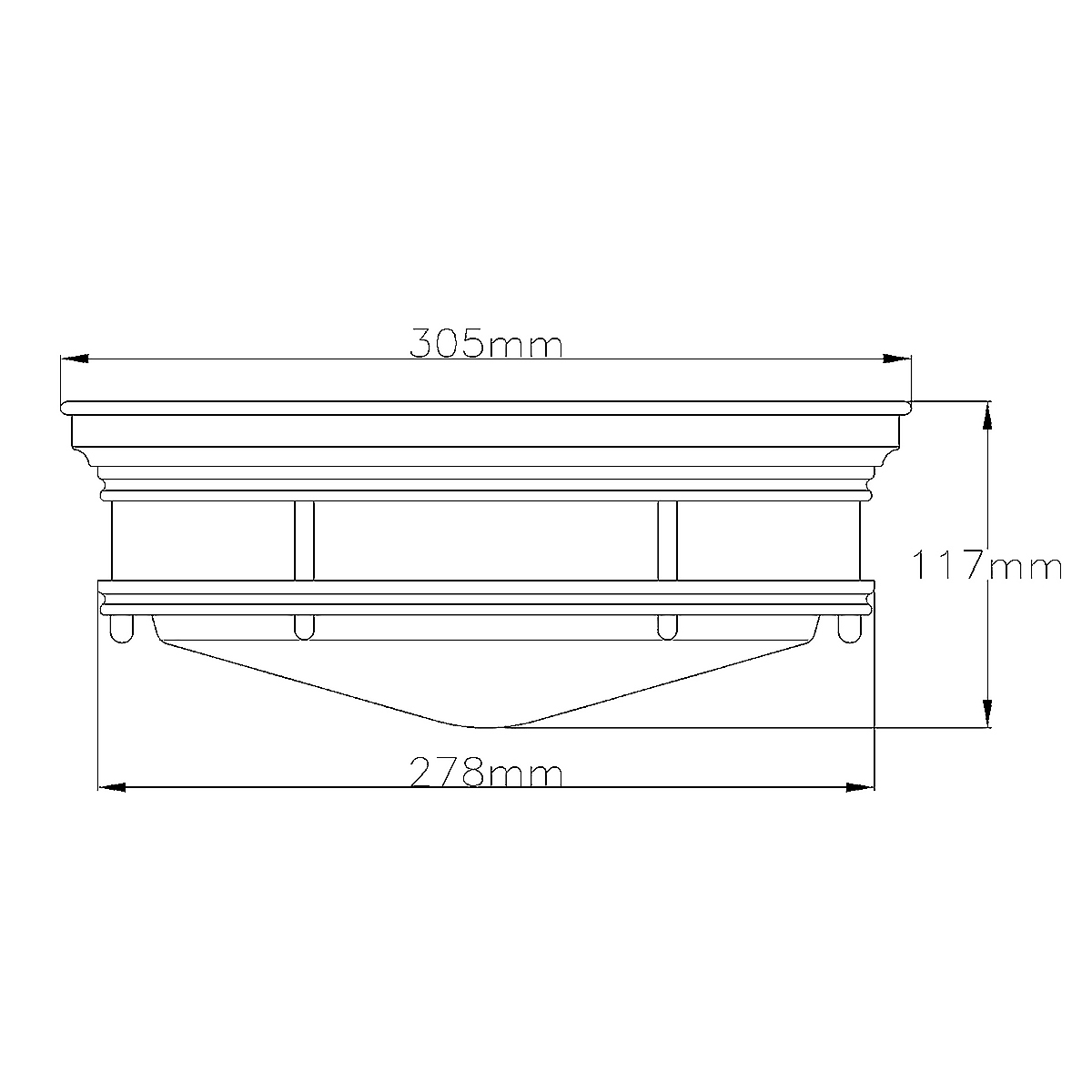 Потолочный светильник для ванных комнат со стеклянным плафоном в форме перевернутого конуса Hinkley в Москве