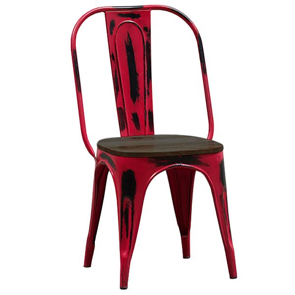 Кухонный стул Tolix Marais Chair Vintage Red Wood