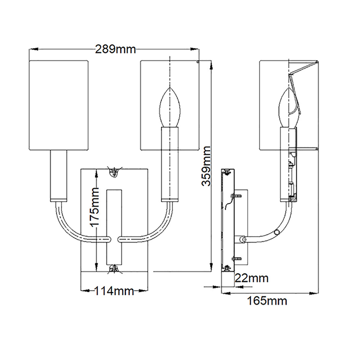 Бра с прямоугольным основанием и 2-мя белыми цилиндрическими льняными абажурами Feiss в Москве