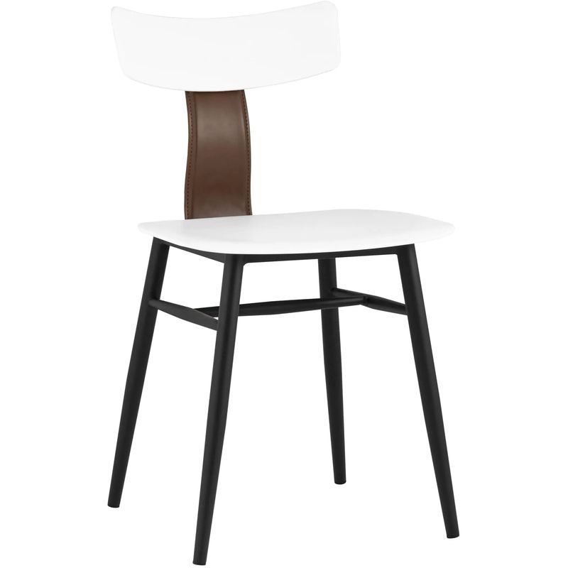 Стул ANT White Eco-Leather 2 шт Белый Коричневый Черный Стул ANT White Eco-Leather 2 шт Белый Коричневый Черный в Москве | Loft Concept