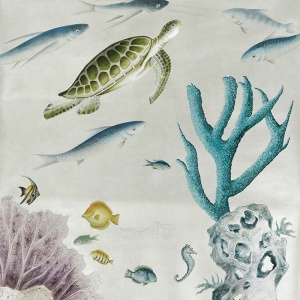 Обои ручная роспись Coral Reef Original colourway on Electrum gilded paper with d?sargenter pearlescent antiquing