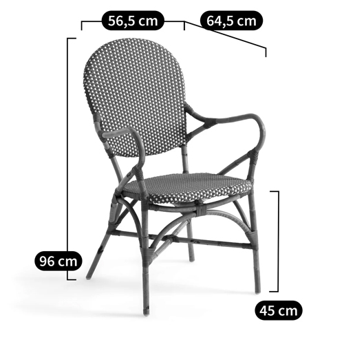     Ronald Black White Rattan Chair  