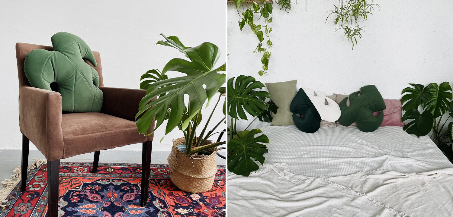 Декоративная подушка Botanical Cushion Monstera - фото