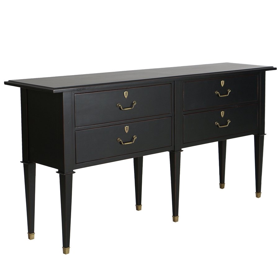 

COMMODE SAUTEUSE 4 TIROIRS EN ACACIA NOIR CENACLE A272