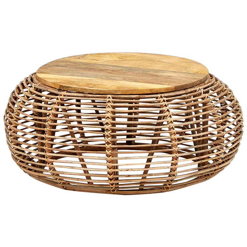       Wicker Wood Coffee Table    | Loft Concept 