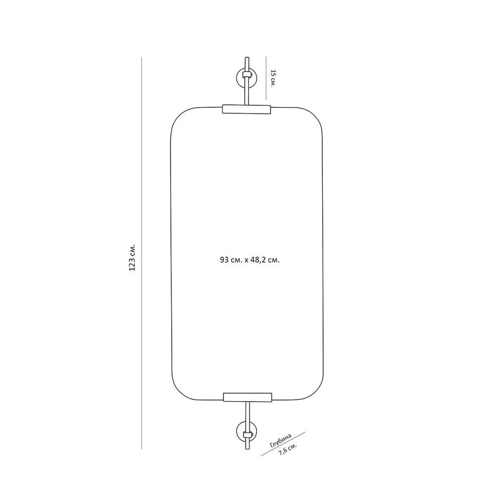 Зеркало прямоугольное с верхним и нижним креплениями Reach of Light в Москве
