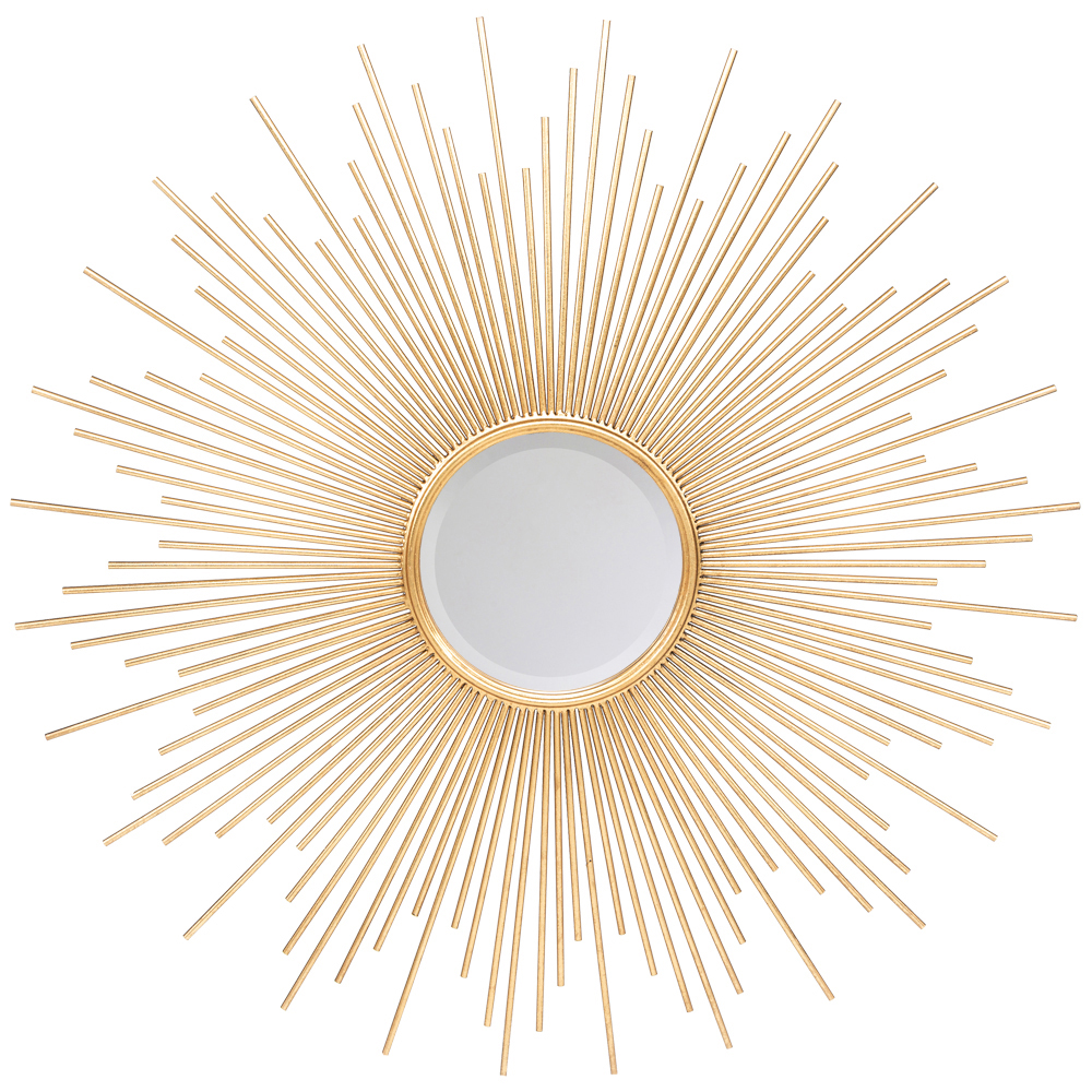 

Зеркало-солнце круглое в раме из металла с золотыми с лучами Rays of Peace