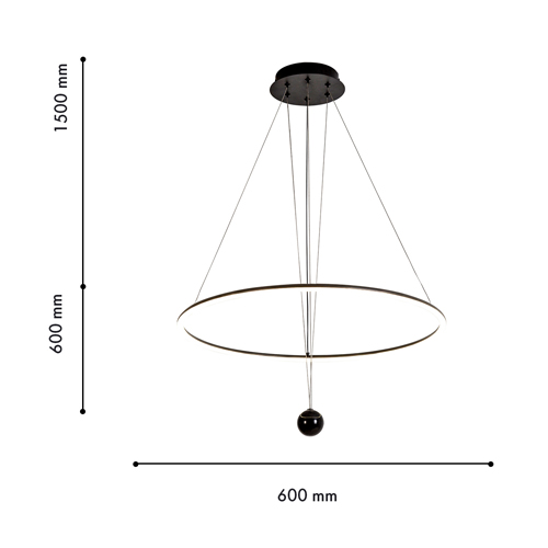   Black LED Circle and Ball Lamp  