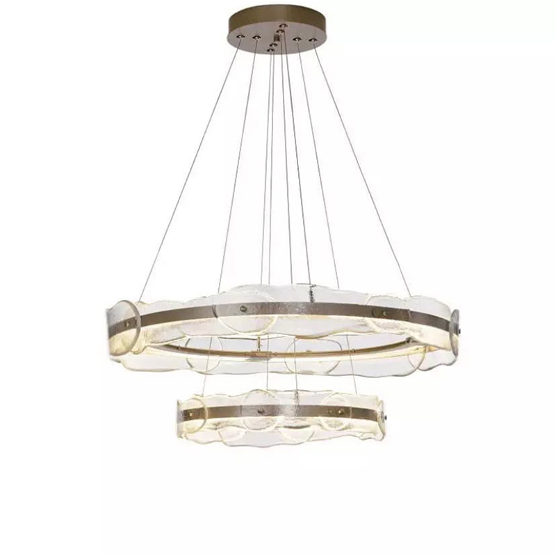  golden 2 RING horizontal chandelier      | Loft Concept 