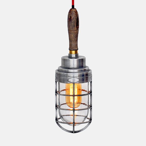   Steampunk Cage Glass Edison Hanging Lamp    | Loft Concept 