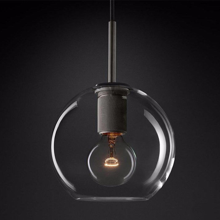   RH Utilitaire Globe Pendant Black       | Loft Concept 