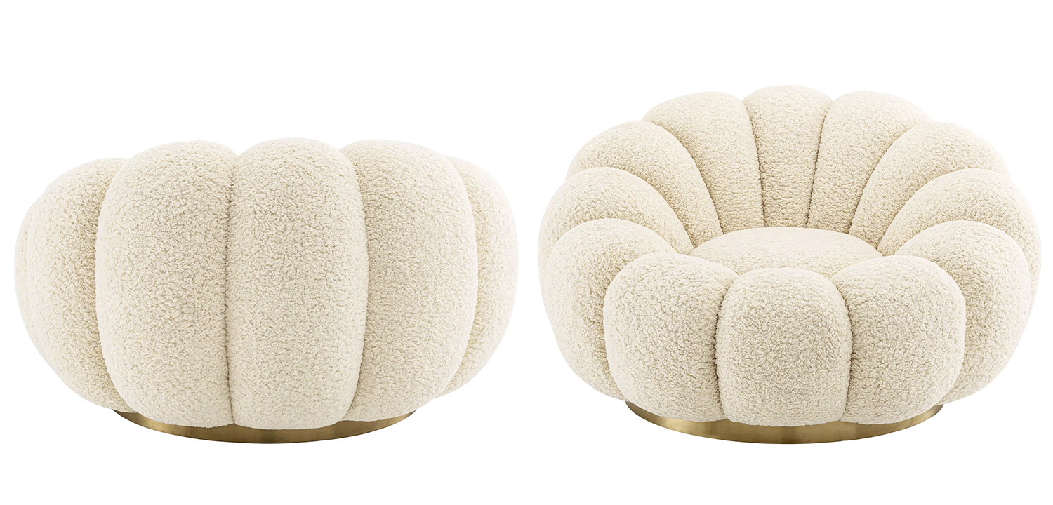 Кресло Eichholtz Swivel Chair Mello Faux Shearling - фото