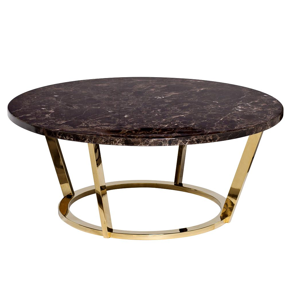 Стол журнальный коричневый на золотом основании Symphony of the Earth 60400₽