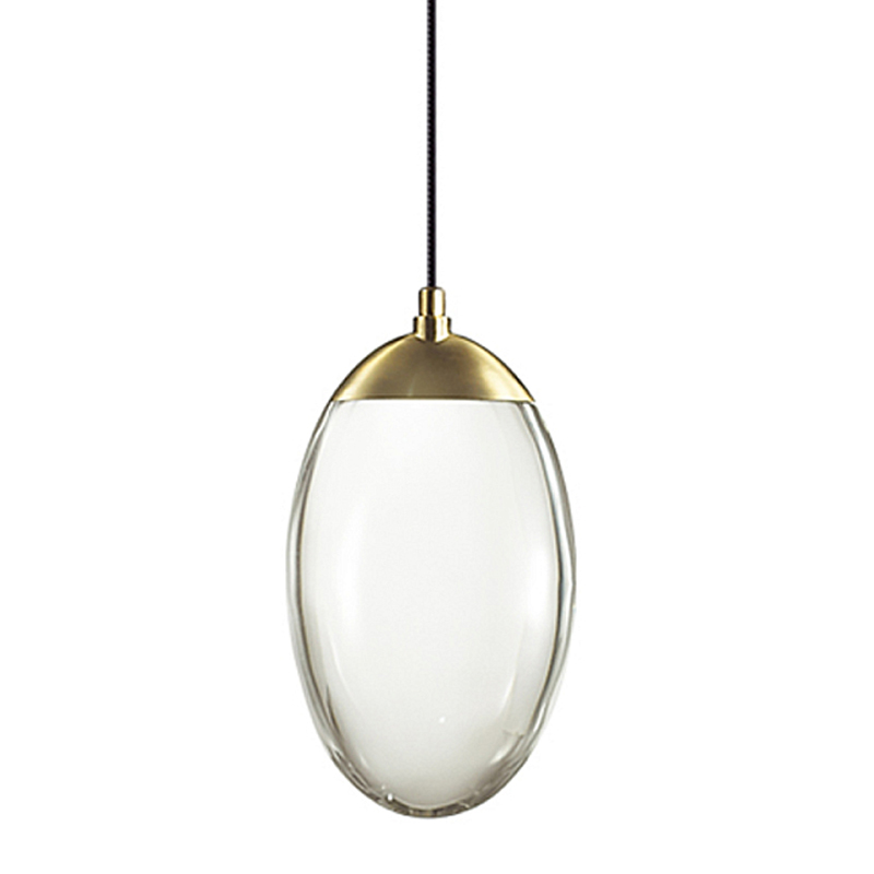 Подвесной светильник с плафоном в форме капли Crystal Transparent Drop Прозрачное Стекло Бронза в Москве | Loft Concept 