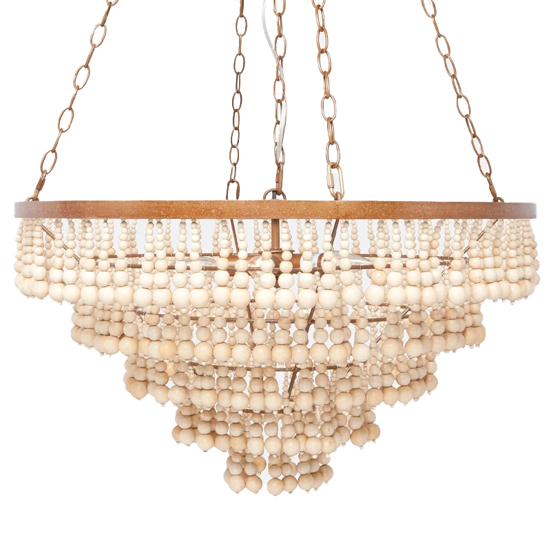        Wooden Beads Chandelier Cream      | Loft Concept 
