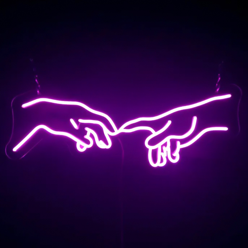    Creation of Adam Hands Neon Wall Lamp    | Loft Concept 