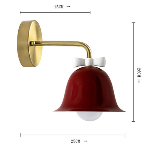   Bell with Bow Red Wall Lamp   