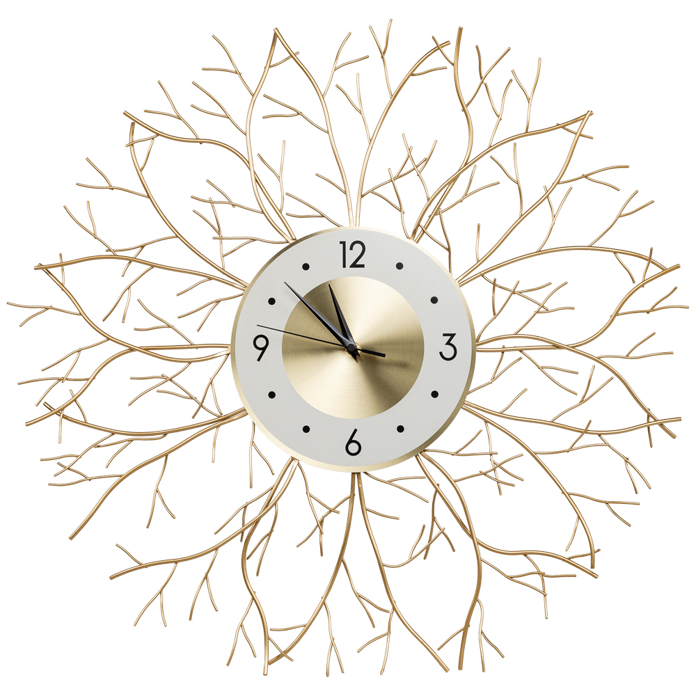 

Часы настенные из металла золотые с белым циферблатом Current Time