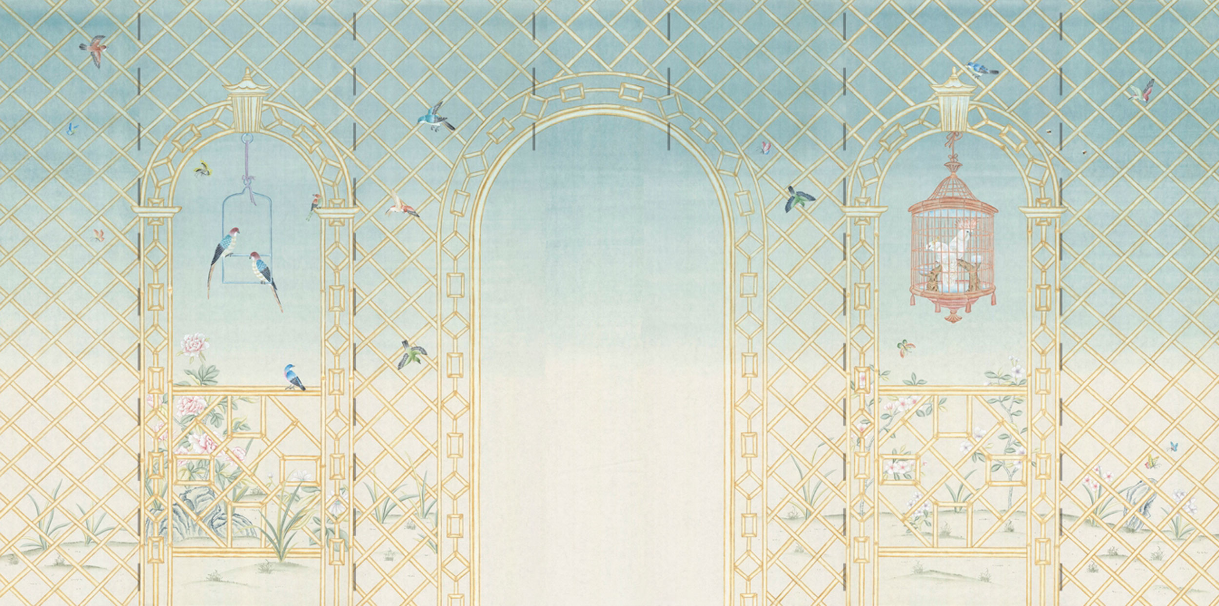 Обои ручная роспись Bird Arch Quiet Park - постер Loft-Concept