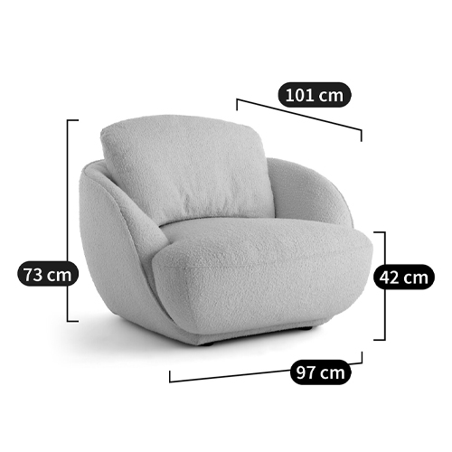 Полукруглое кресло из обивки меланж Halle Melange Armchair в Москве