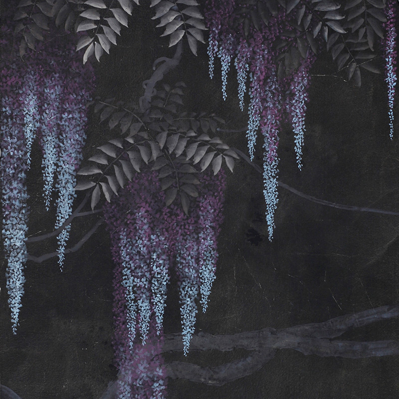     Wisteria Original colourway on Edo Night painted Xuan paper    | Loft Concept 