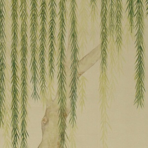 Обои ручная роспись Willow Original colourway on Statue India tea paper