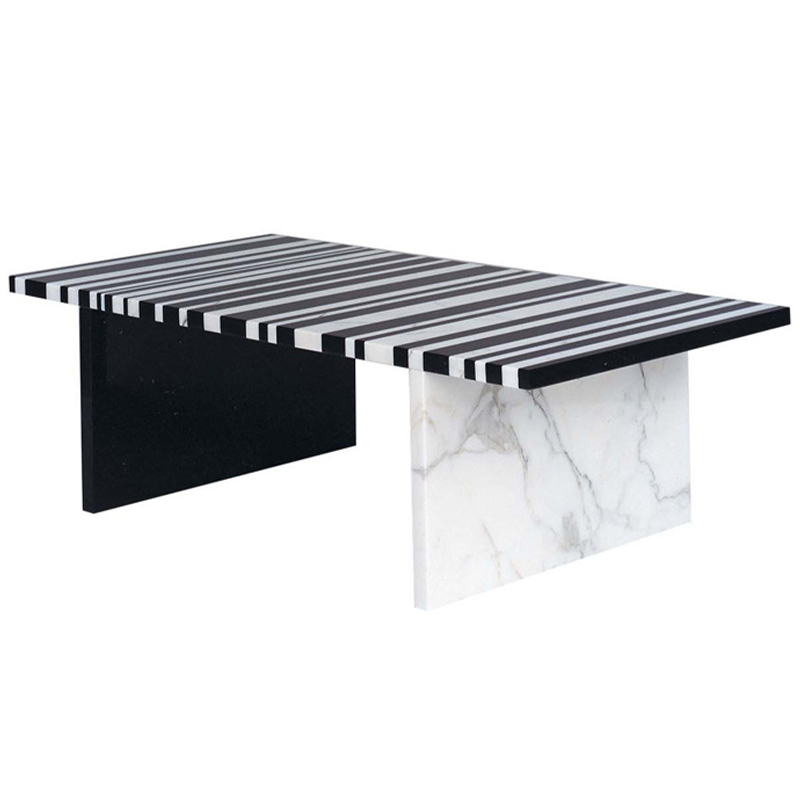   CODICE A BARRE Black & White Marble Coffee Table -   Nero   Bianco   | Loft Concept 