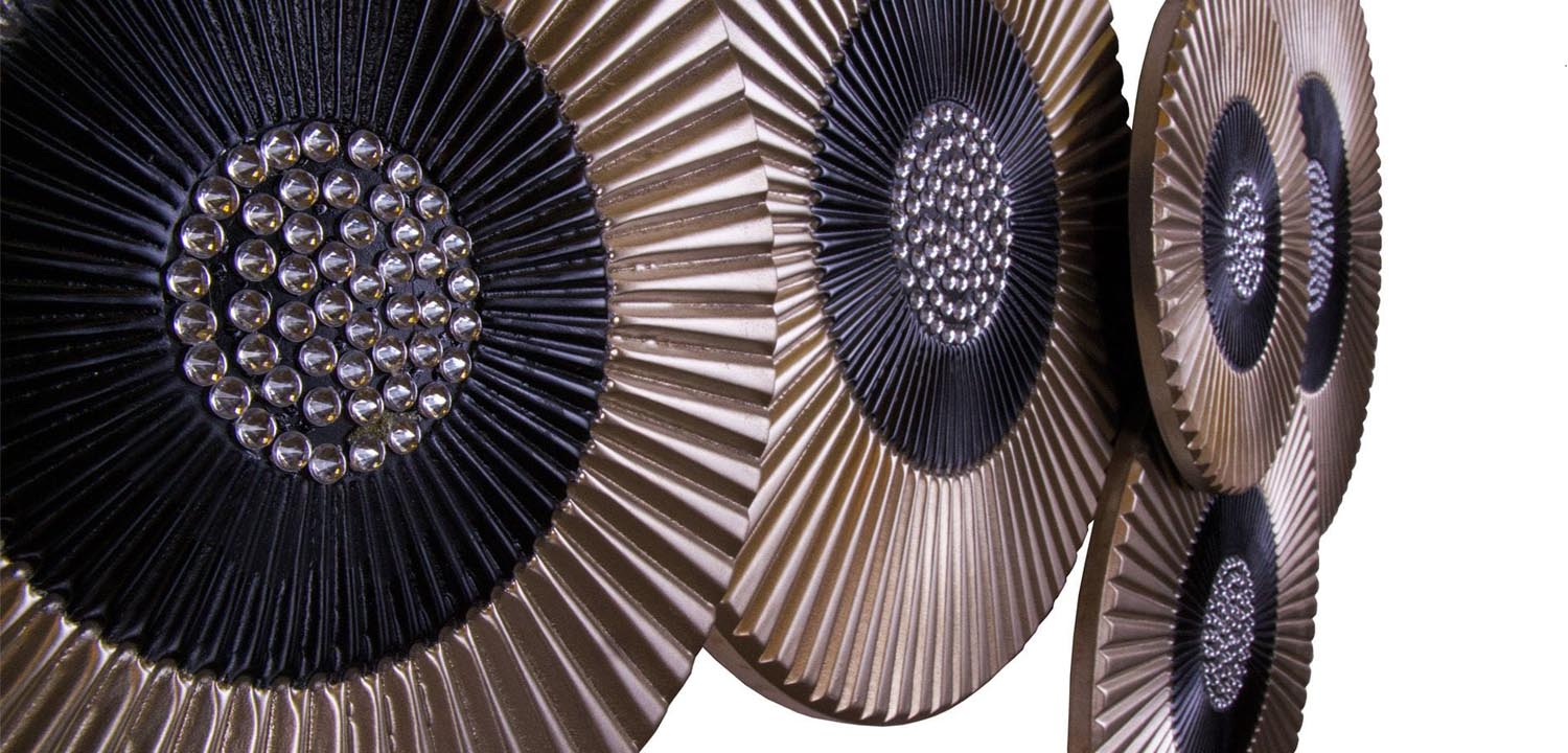 Арт-объект Rhinestone Wall Disc Brown and Black - фото №1