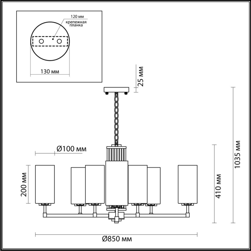 Люстра Pillars на 10 ламп в Москве