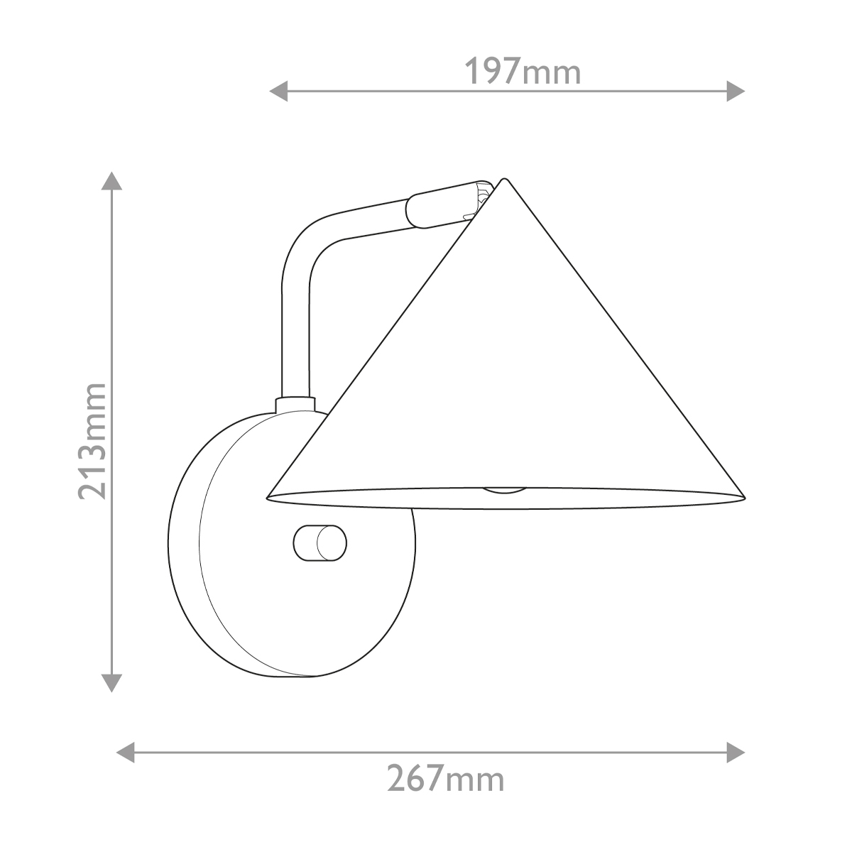 Бра с широким конусным плафоном с золотистой внутренней стороной Alora Mood в Москве