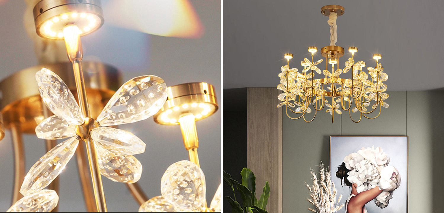 Люстра с хрустальными цветами Crystal Flowers Chandelier по цене 54 100 ...