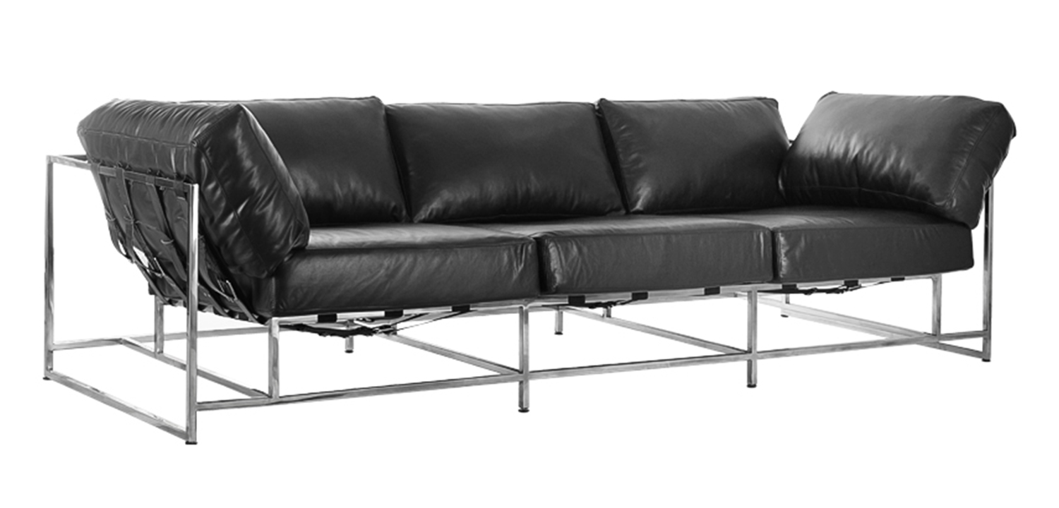 Диван Black Calfskin Sofa - фото