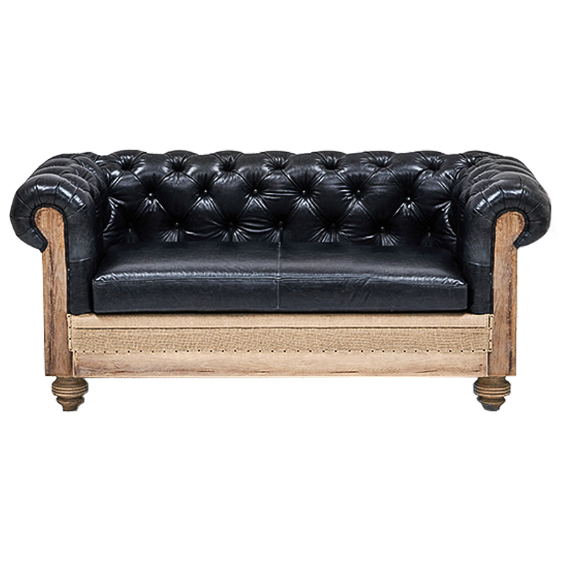 Диван Deconstructed Chesterfield Sofa double Black leather