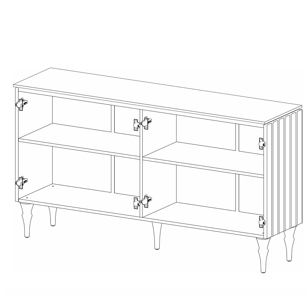 Консоль четырёхдверная с белым рельефным фасадом Expanses of Beauty в Москве