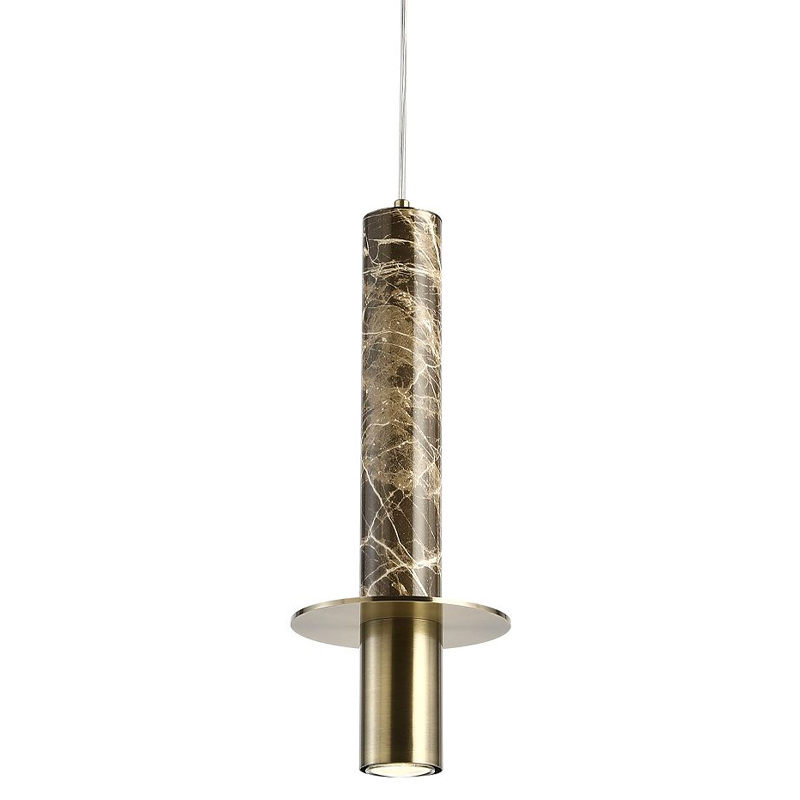 

Подвесной светильник с декором под коричневый мрамор Shaw Marble Brass