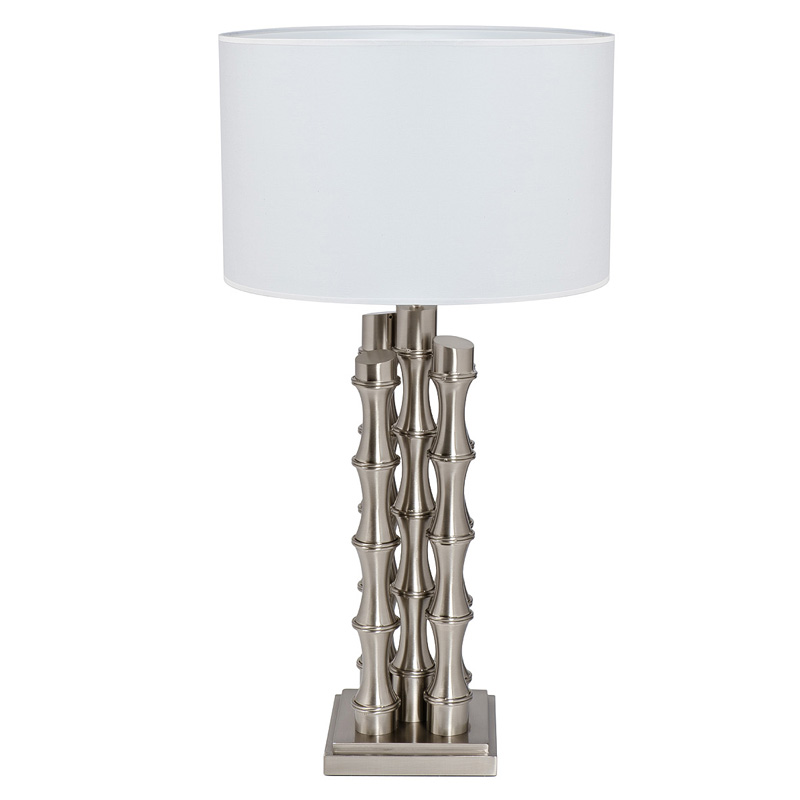 

Настольная лампа с Белым Абажуром Damian Nickel Table Lamp