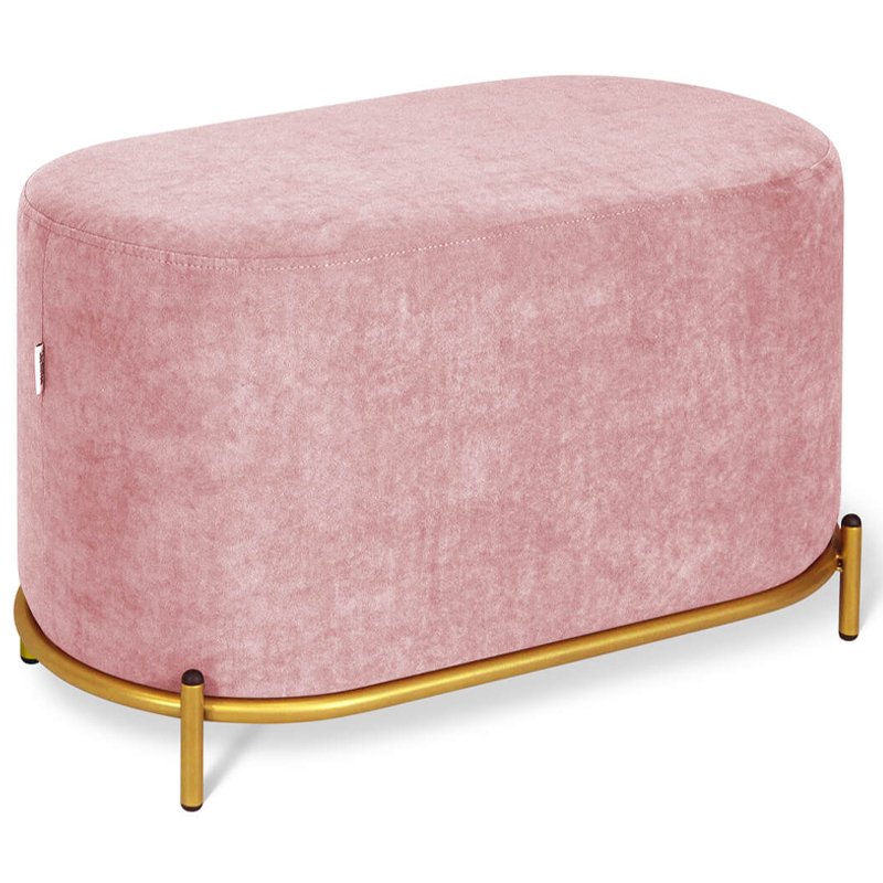 

Банкетка овальная пыльно-розовый велюр на 4-х металлических ножках золотого цвета SANJAY