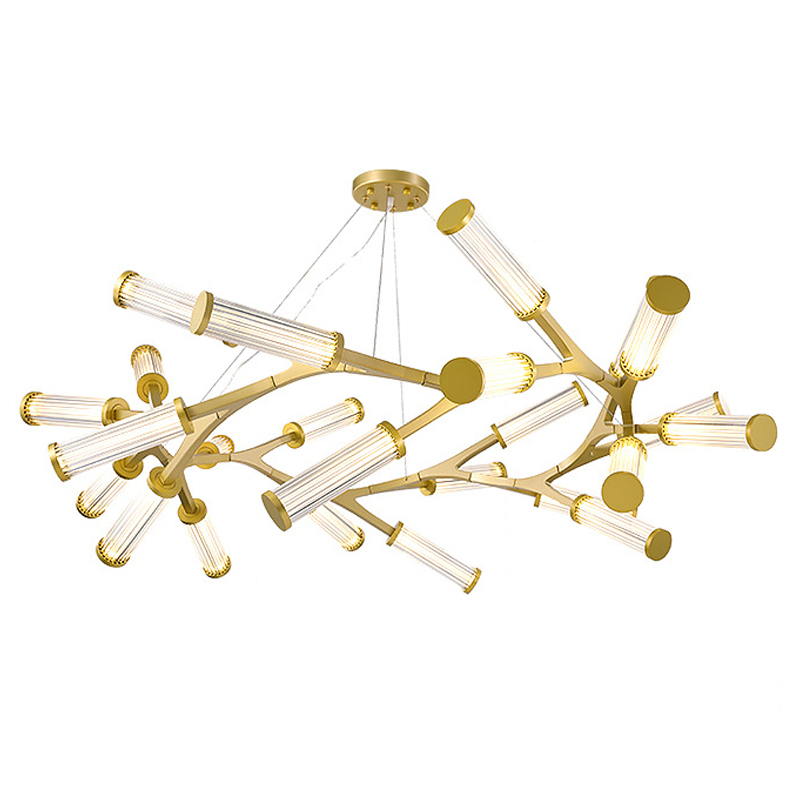  Cylinder Branches Chandelier Ring Gold     | Loft Concept 